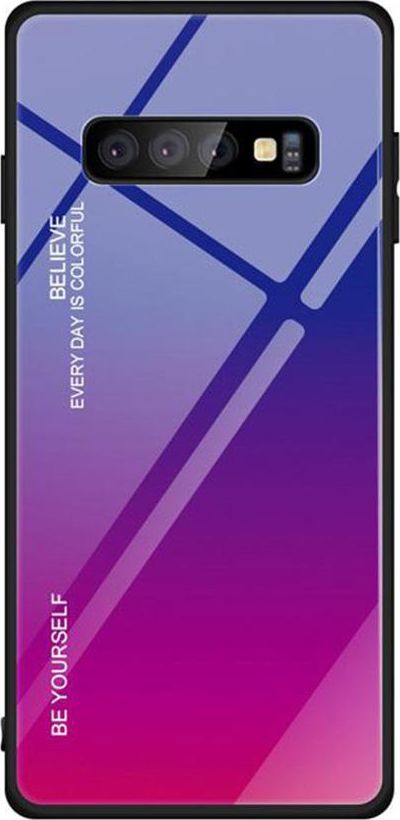 Super Fashion Etui Szklane Ombre filetowo różowe do Samsung Galaxy S10 1