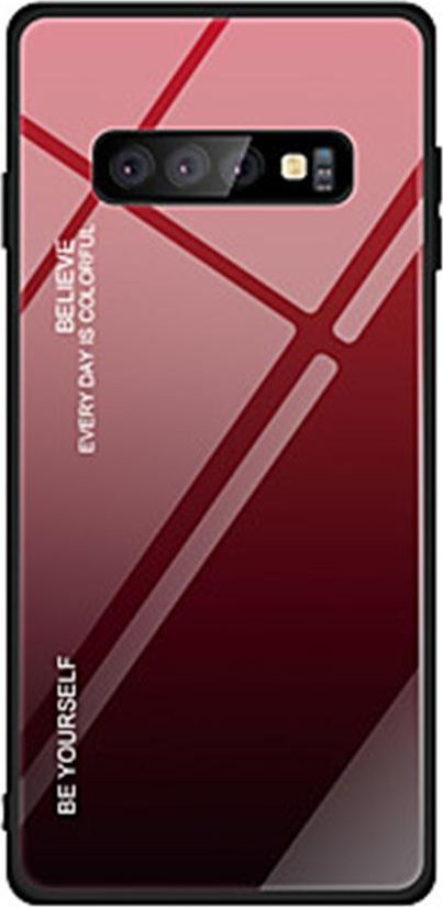 Super Fashion Etui Szklane Ombre czerwono czarne do Samsung Galaxy S10 Plus 1