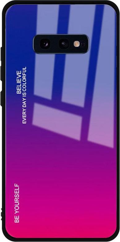 Super Fashion Etui Szklane Ombre filetowo różowe do Samsung Galaxy S10E 1