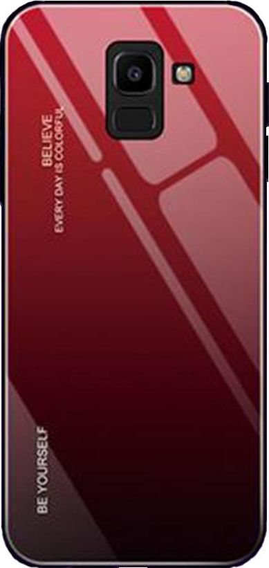 Super Fashion Etui Szklane Ombre czerwono czarne do Samsung Galaxy S9 1