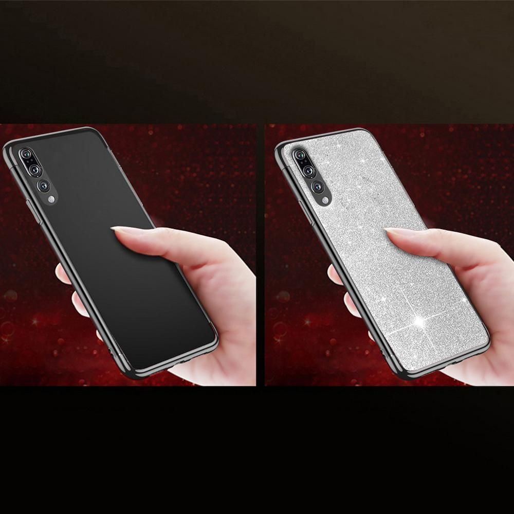 Super Fashion Etui Brokatowe Srebrne do P20 Pro 1