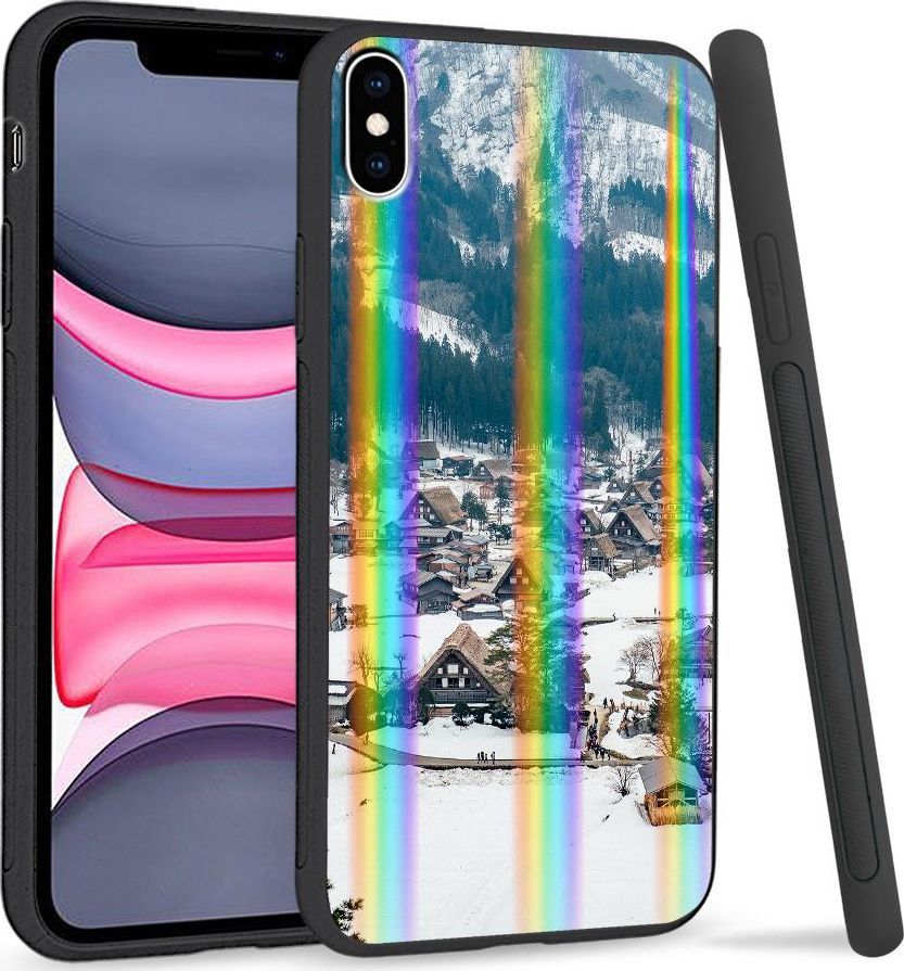 Super Fashion Etui Rainbow Series na Apple iPhone XS Max Miasto w górach 1