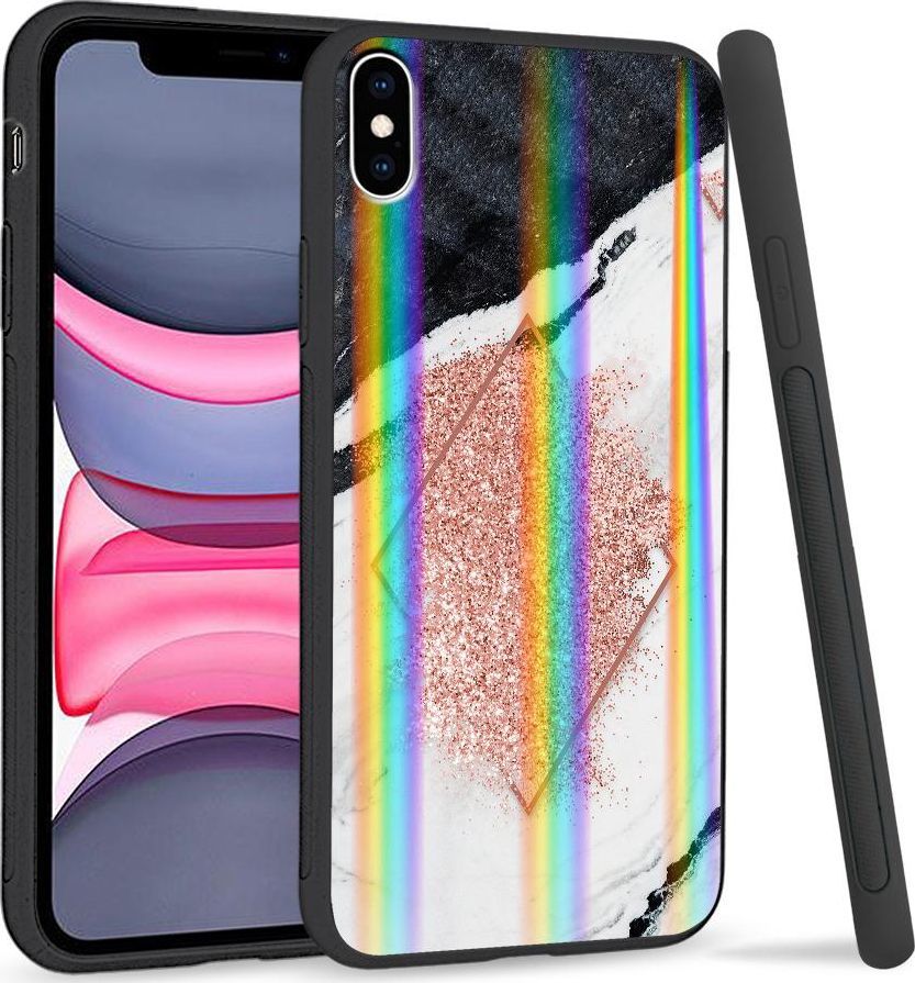 Super Fashion Etui Rainbow Series na Apple iPhone XS Max Różowy marmur 1