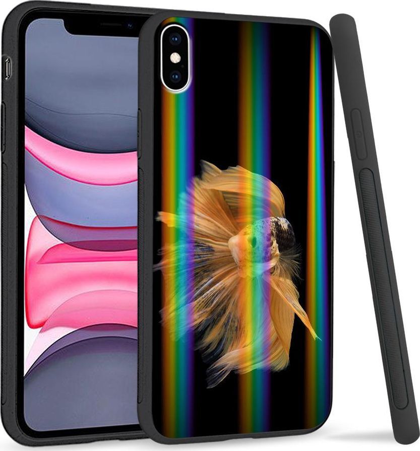 Super Fashion Etui Rainbow Series na Apple iPhone XS Max Złota rybka 1
