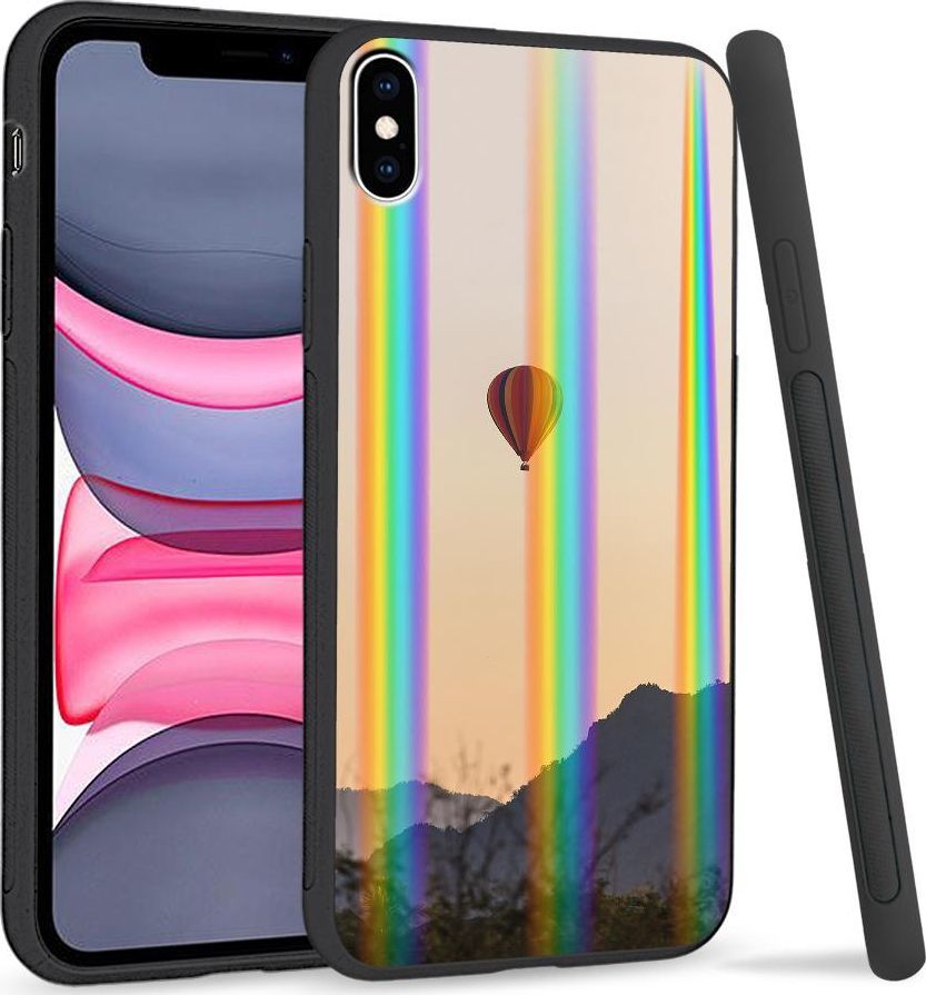 Super Fashion Etui Rainbow Series na Apple iPhone XS Max Balon nad górami 1