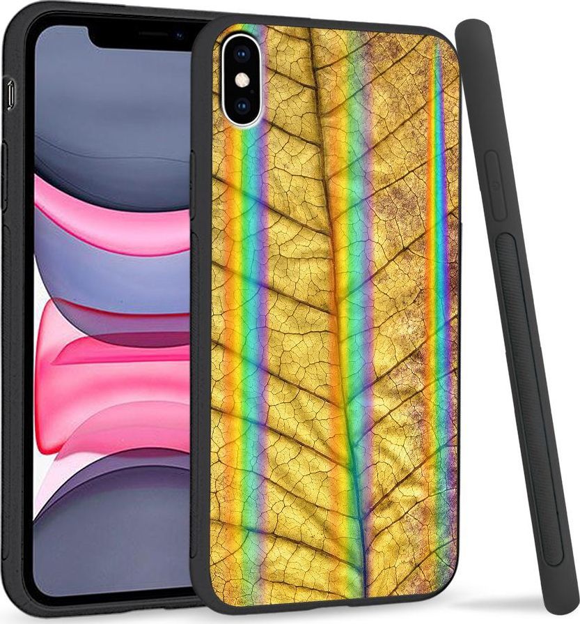 Super Fashion Etui Rainbow Series na Apple iPhone XS Max Żółty liść 1
