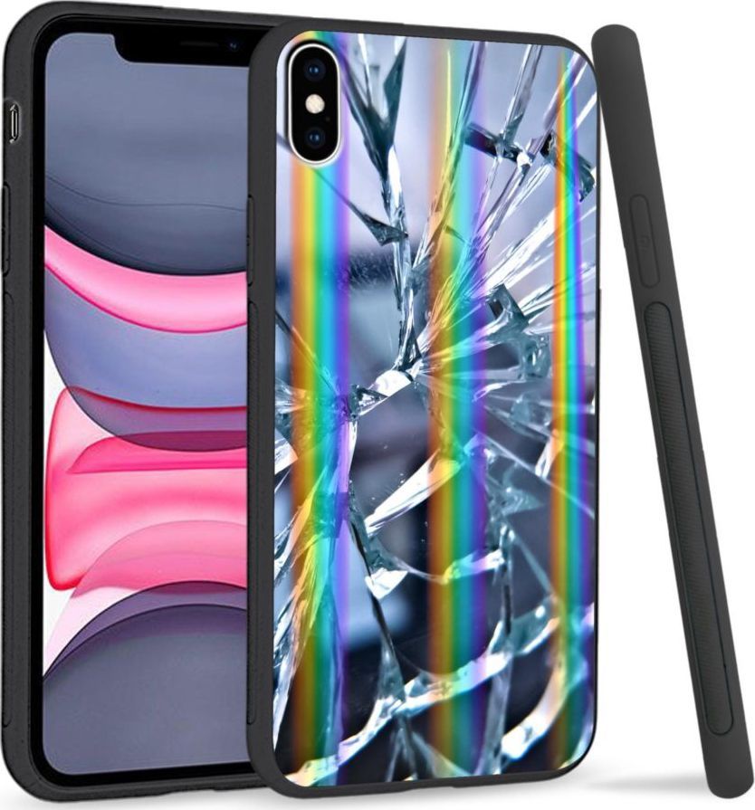 Super Fashion Etui Rainbow Series na Apple iPhone XS Max Pęknięte szkło 1