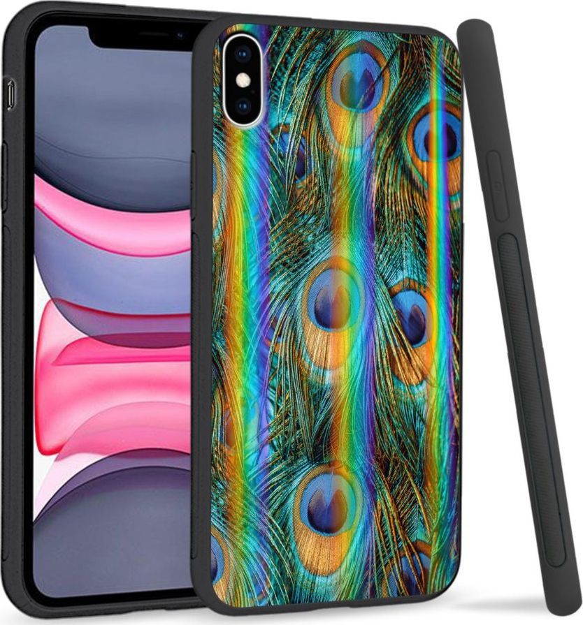Super Fashion Etui Rainbow Series na Apple iPhone XS Max Peacock Feather Bunch 1