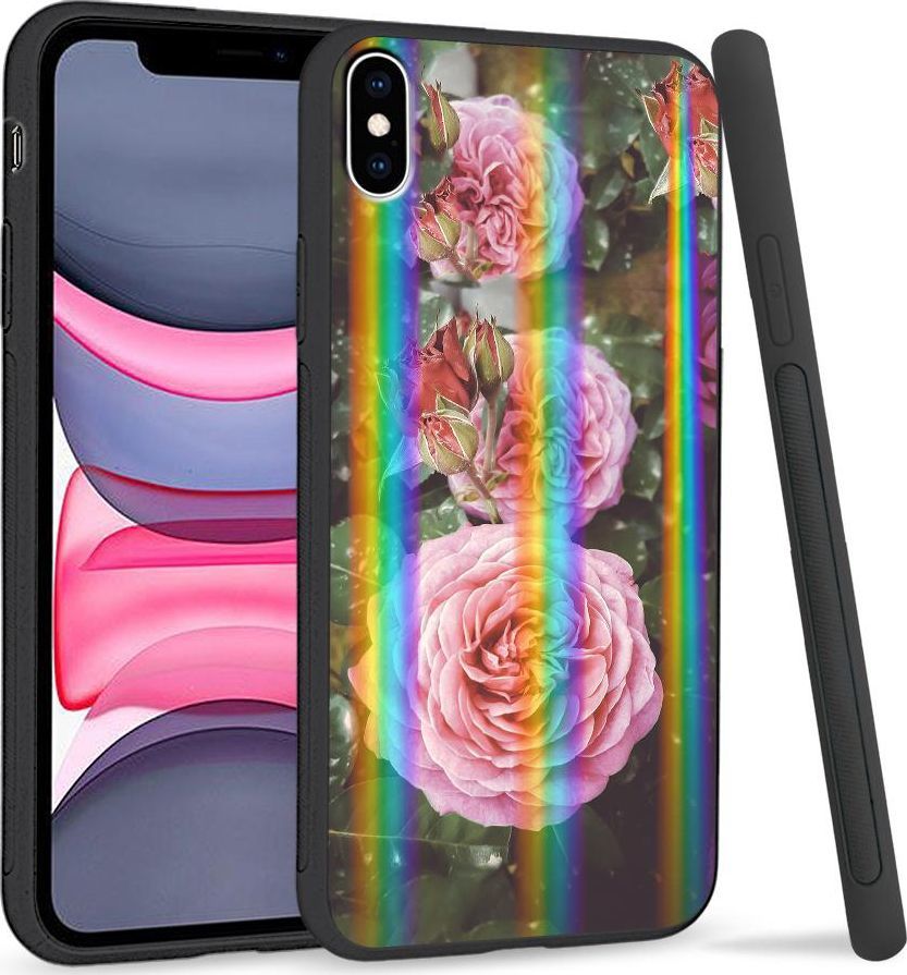 Super Fashion Etui Rainbow Series na Apple iPhone XS Max Krzew róży 1