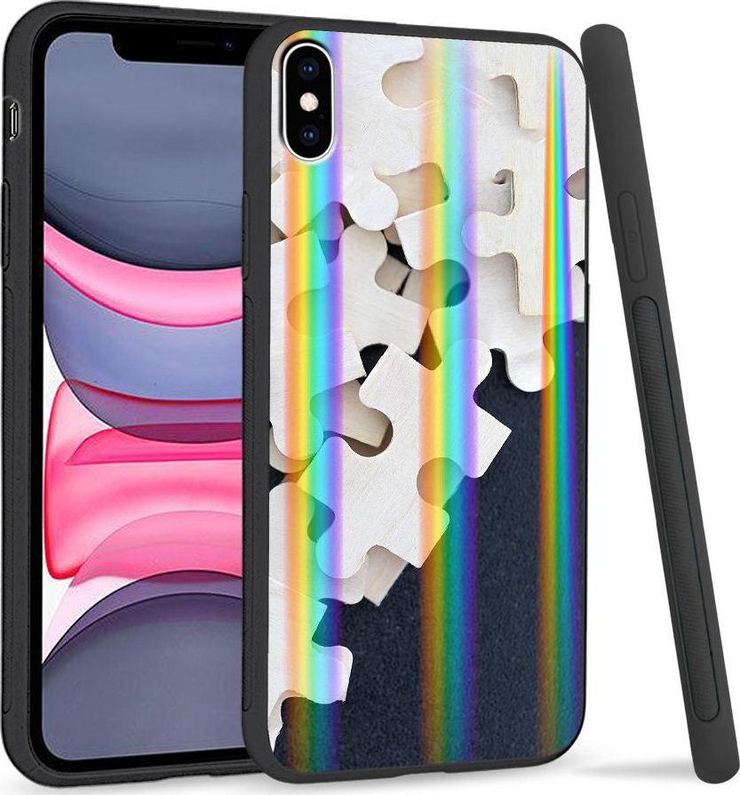 Super Fashion Etui Rainbow Series na Apple iPhone XS Max Drewniane puzzle 1