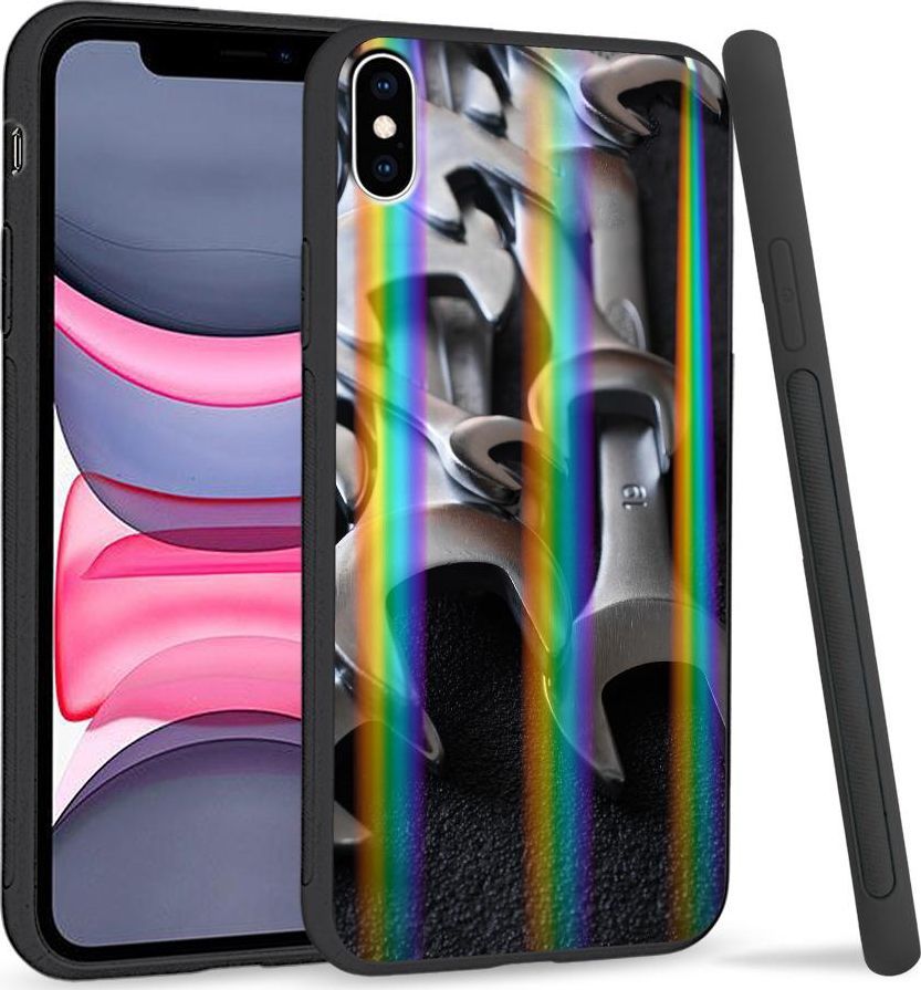 Super Fashion Etui Rainbow Series na Apple iPhone XS Max Stalowe klucze 1