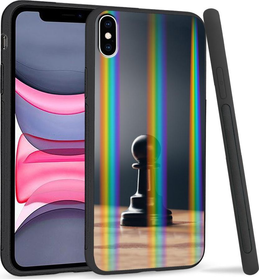 Super Fashion Etui Rainbow Series na Apple iPhone XS Max Czarny pionek 1