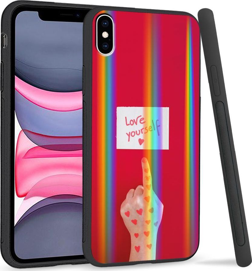 Super Fashion Etui Rainbow Series na Apple iPhone XS Max Pokochaj siebie 1
