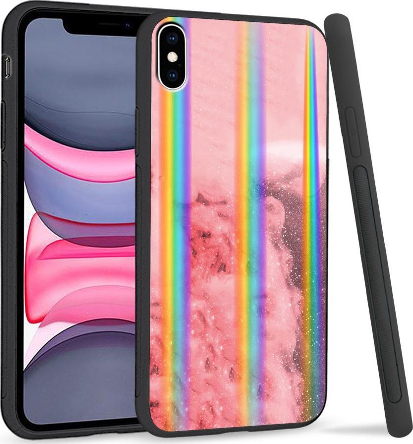 Super Fashion Etui Rainbow Series na Apple iPhone XS Max Różowy dym 1