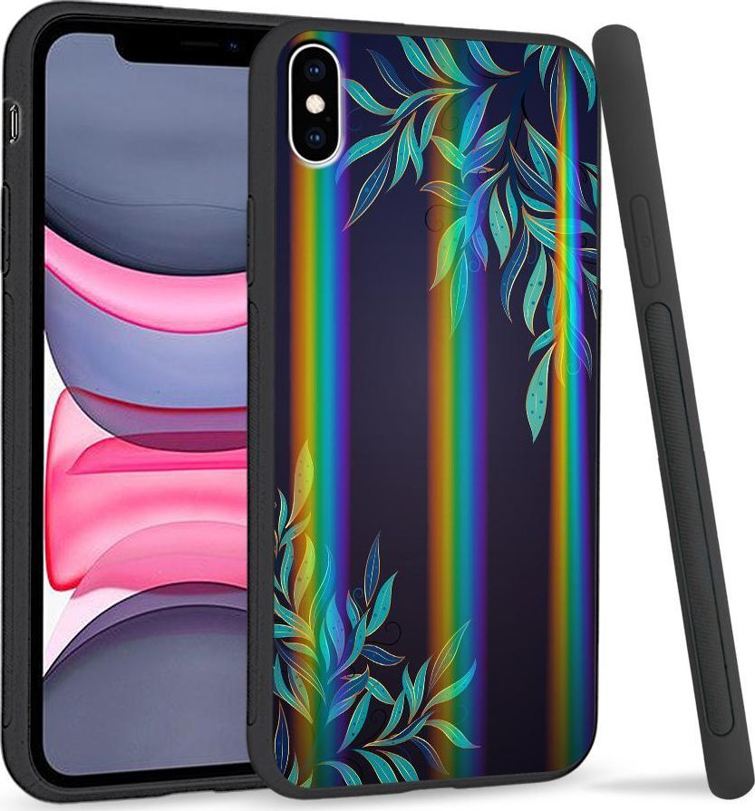 Super Fashion Etui Rainbow Series na Apple iPhone XS Max Ramka z lisci 1