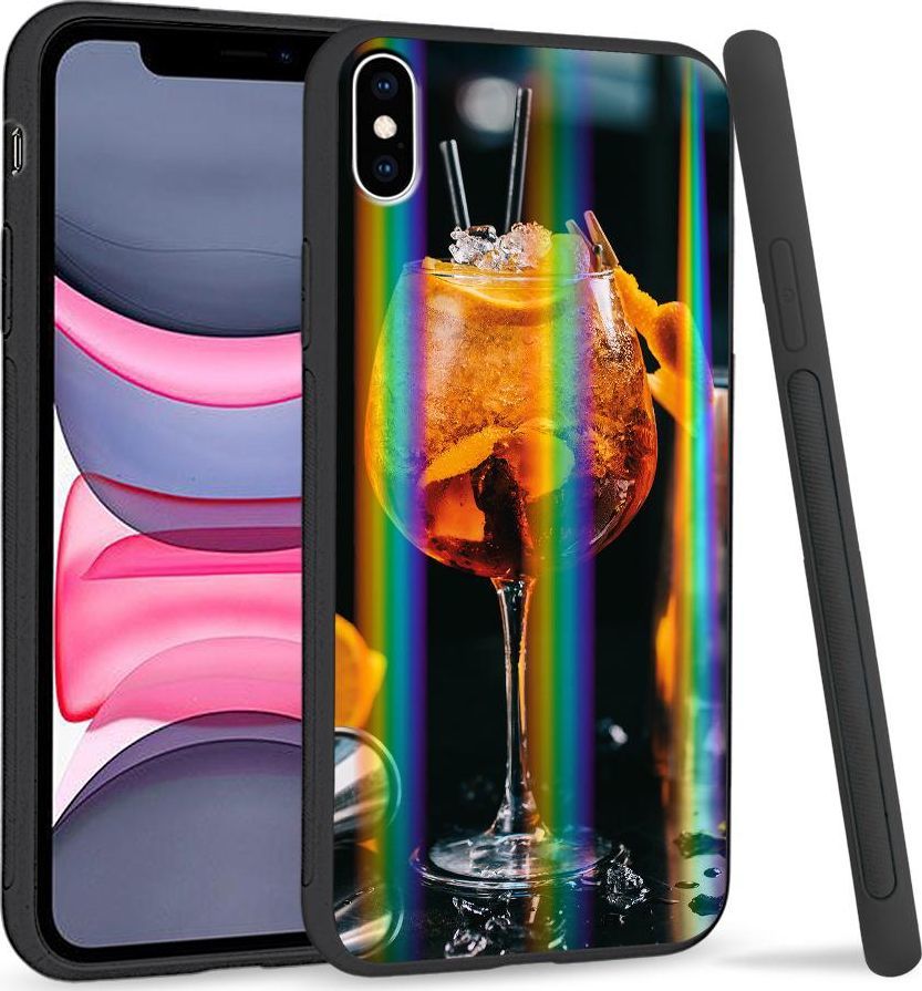 Super Fashion Etui Rainbow Series na Apple iPhone XS Max Drink z pomarańczą 1