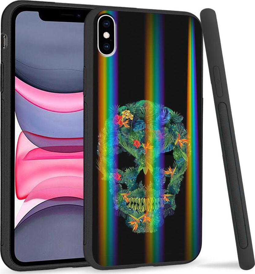 Super Fashion Etui Rainbow Series na Apple iPhone XS Max Czaszka z roślin 1