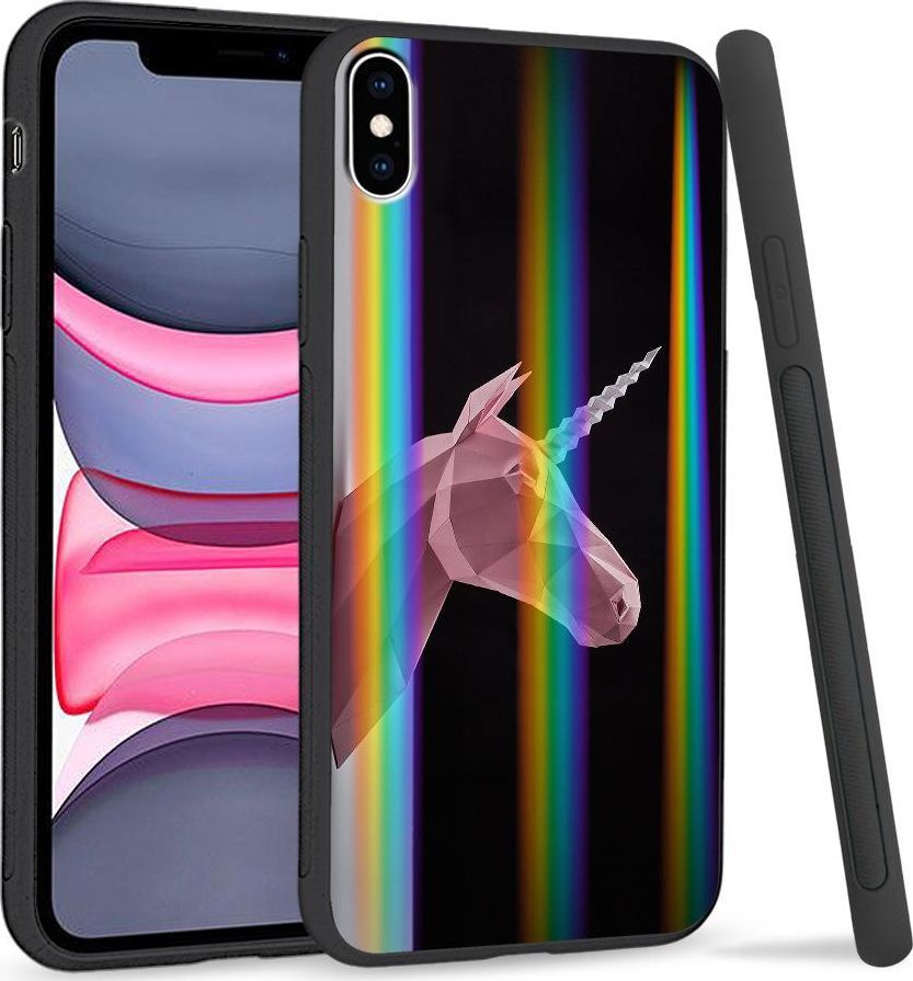 Super Fashion Etui Rainbow Series na Apple iPhone XS Max Jednorożec 3D 1