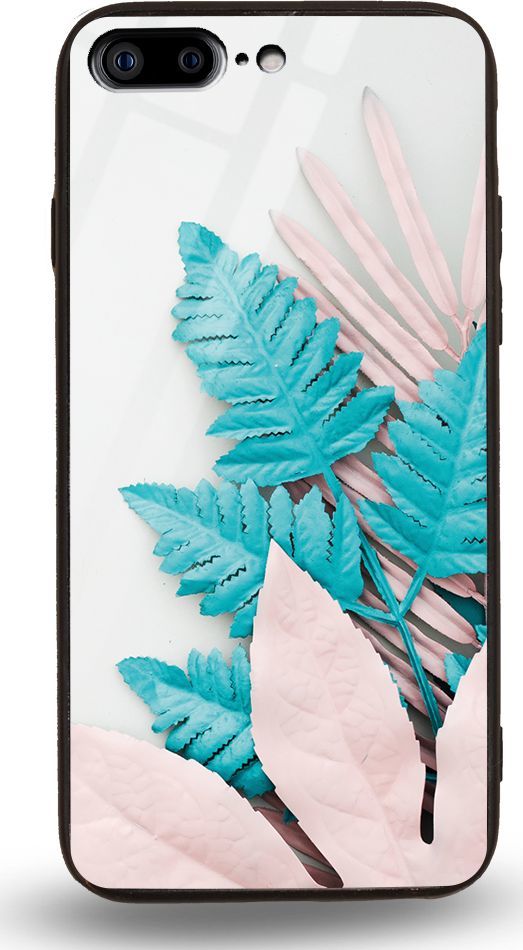 Etui na Apple iphone 7 Plus / 8 Plus - Designer Series - Blue white leaf 1