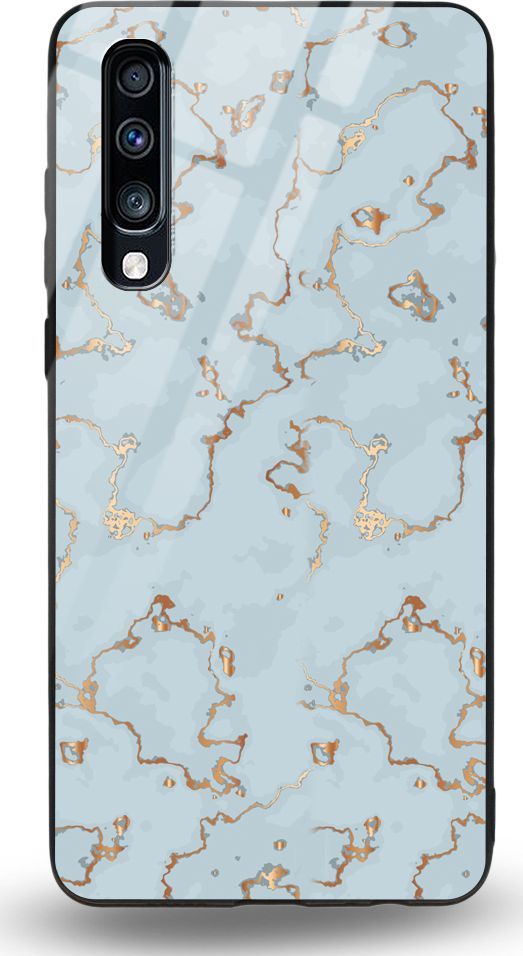 Etui na Samsung A70 - Designer Series - Golden blue granite 1
