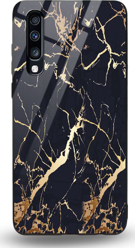 Etui na Samsung A70 - Designer Series - Black gold granite 1