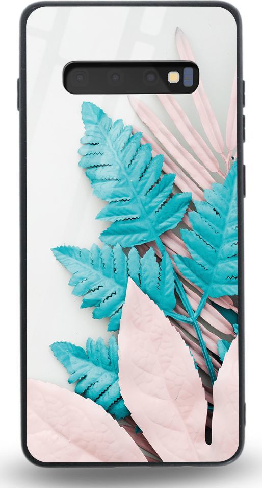 Etui na Samsung S10 - Designer Series - Blue white leaf 1