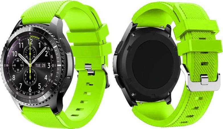 4kom.pl Gumowy pasek sportowy do Samsung Gear S3 / watch 46mm karbon zielony (31979) 1