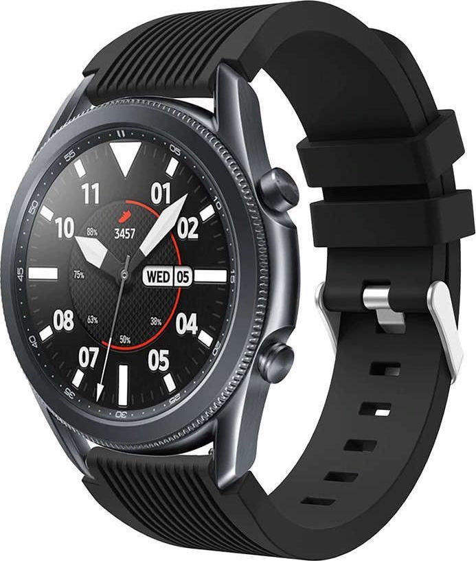 Alogy Pasek sportowy Guma do Samsung Gear S3 / watch 46mm czarny (22mm) + Szkło uniwersalny 1