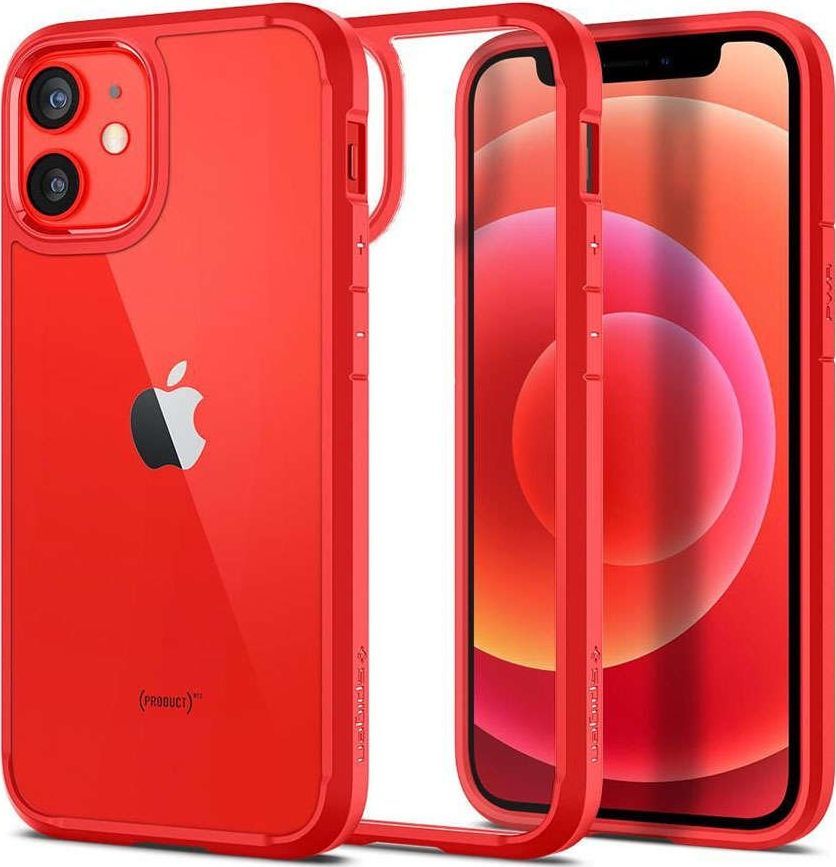 Spigen Etui Spigen Ultra Hybrid do Apple iPhone 12 Mini 5.4 Red + Szkło Alogy uniwersalny 1