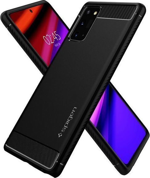 Spigen Etui Spigen Rugged Armor do Samsung Galaxy Note 20 Matte Black + Szkło Alogy Full uniwersalny 1