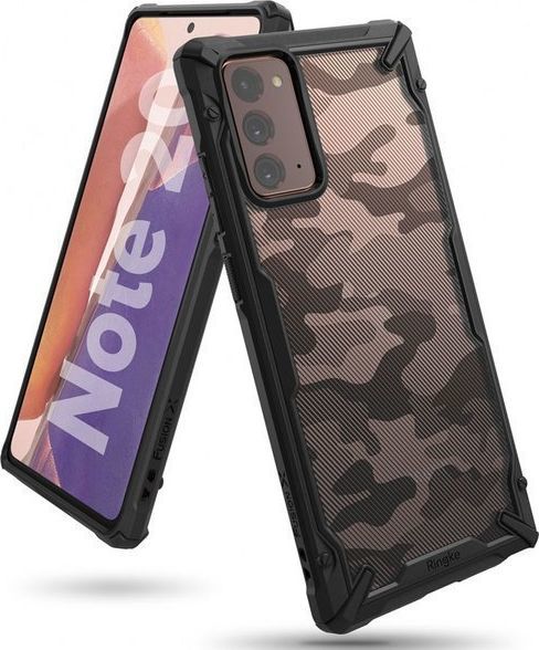 Ringke Etui Ringke Fusion X do Samsung Galaxy Note 20 Camo Black + Szkło Alogy Full uniwersalny 1