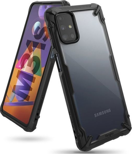 Ringke Etui obudowa Ringke Fusion X do Samsung Galaxy M31s Black + Szkło 3mk uniwersalny 1