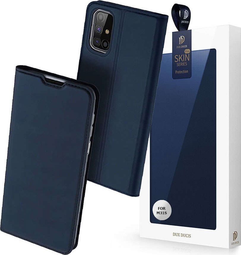 Dux Ducis Etui ochronne Dux Ducis Skin do Samsung Galaxy M31s Granatowe + Szkło 3mk uniwersalny 1