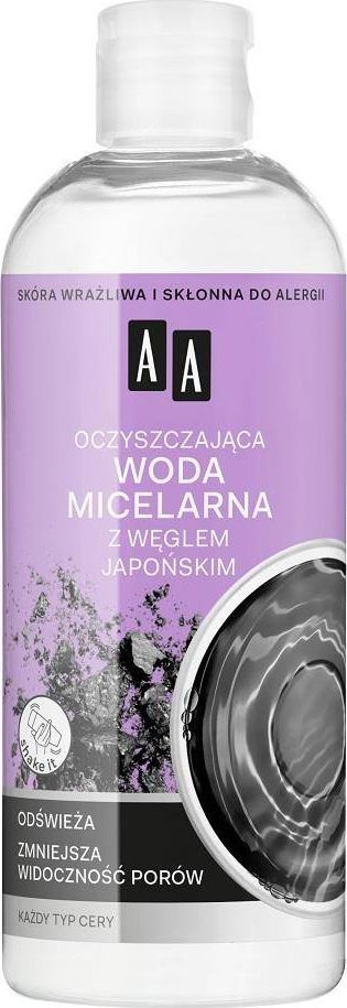 AA Skin Food oczyszczająca woda micelarna zmniejszenie widoczności porów Węgiel Japoński 400ml 1