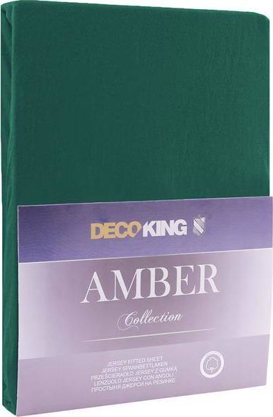 Decoking Prześcieradło butelkowa zieleń Amber 140-160 x 200 cm DecoKing 1