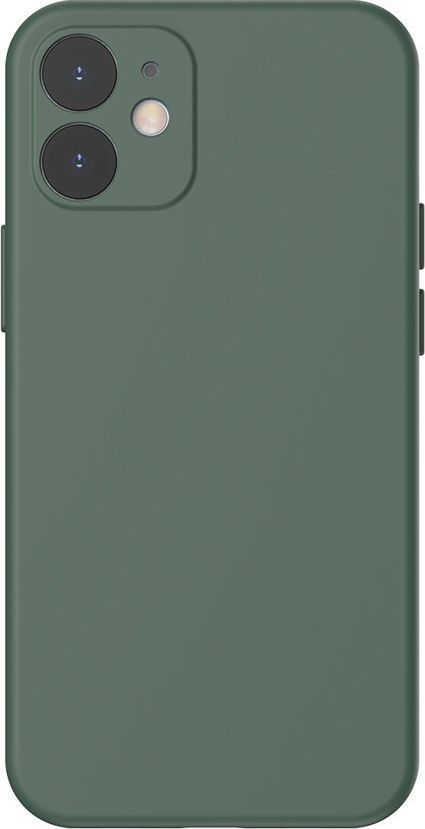 Baseus Baseus Liquid Silica Gel Case Elastyczne żelowe etui iPhone 12 mini Ciemnozielony (WIAPIPH54N-YT6A) uniwersalny 1