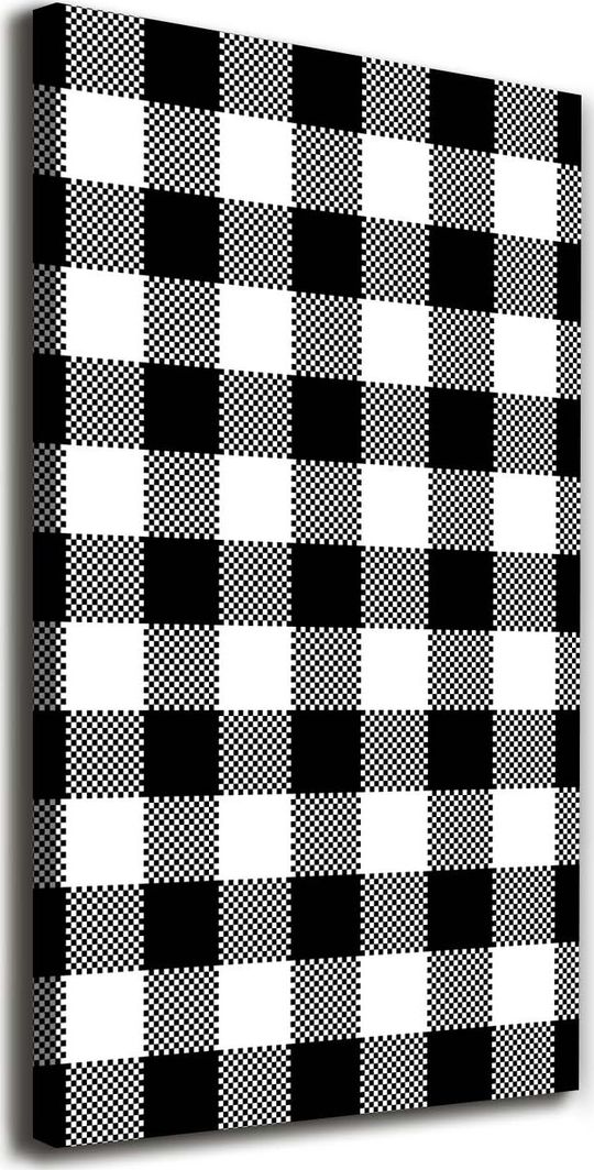  Tulup Obraz Na Płótnie 50x100 Obraz Canvas Czarno-biała krata 1