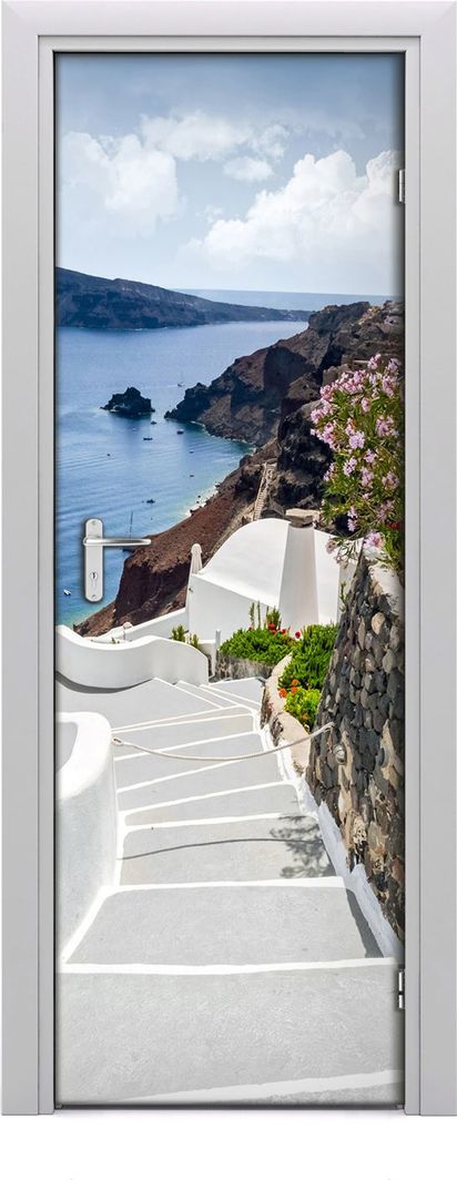  Tulup Fototapeta samoprzylepna na drzwi 75 x 205 cm Santorini, Grecja 1