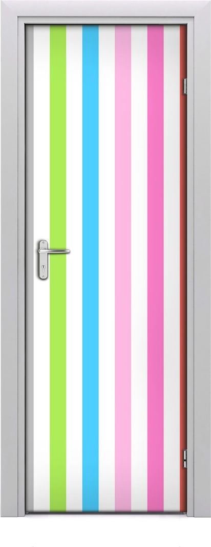  Tulup Fototapeta samoprzylepna na drzwi 75 x 205 cm kolorowe paski 1