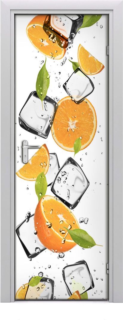  Tulup Fototapeta samoprzylepna na drzwi 75 x 205 cm Pomarańcze i lód 1
