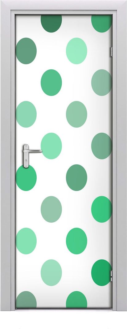  Tulup Fototapeta samoprzylepna na drzwi 75 x 205 cm zielone kropki 1