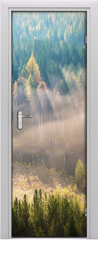  Tulup Fototapeta samoprzylepna na drzwi 75 x 205 cm Mgła nad lasem 1