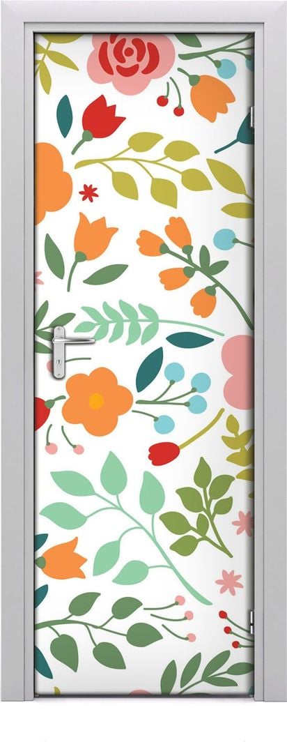  Tulup Fototapeta samoprzylepna na drzwi 75 x 205 cm kolorowe kwiaty 1