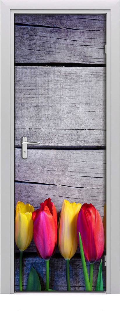  Tulup Fototapeta samoprzylepna na drzwi 75 x 205 cm kolorowe tulipany 1