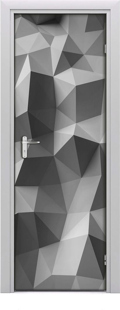 Tulup Fototapeta samoprzylepna na drzwi 75 x 205 cm trójkąty Abstrakcja 1