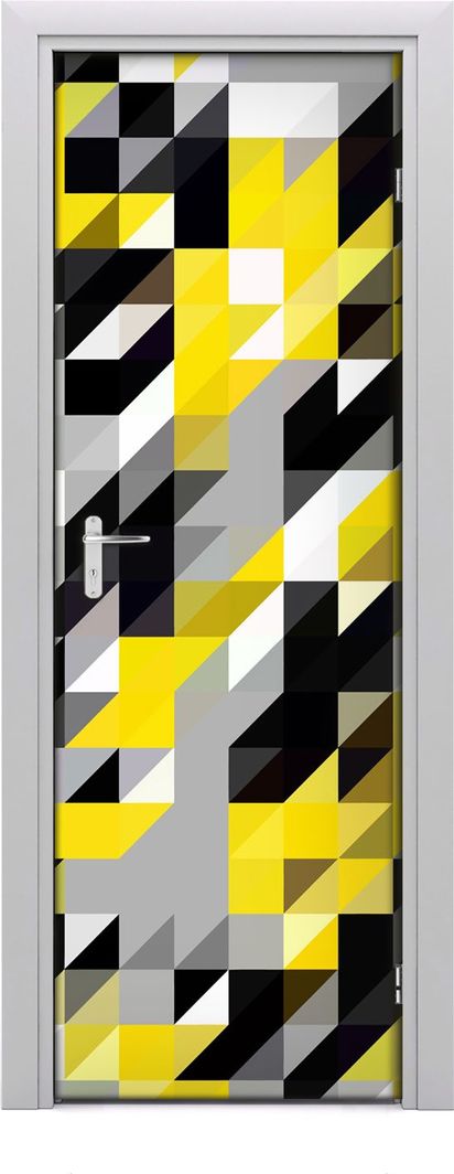  Tulup Fototapeta samoprzylepna na drzwi 75 x 205 cm geometryczny wzór kwadraty 1