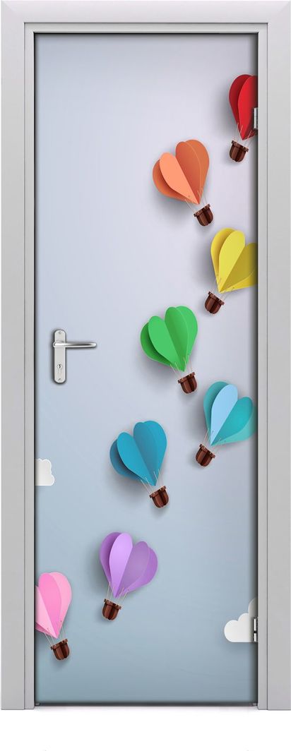  Tulup Fototapeta samoprzylepna na drzwi 75 x 205 cm balony serca 1