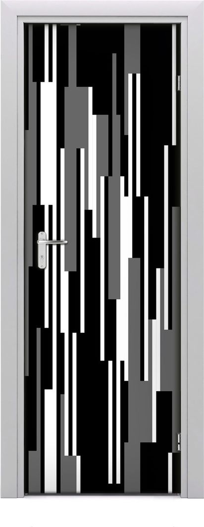  Tulup Fototapeta samoprzylepna na drzwi 75 x 205 cm czarne i białe linie 1