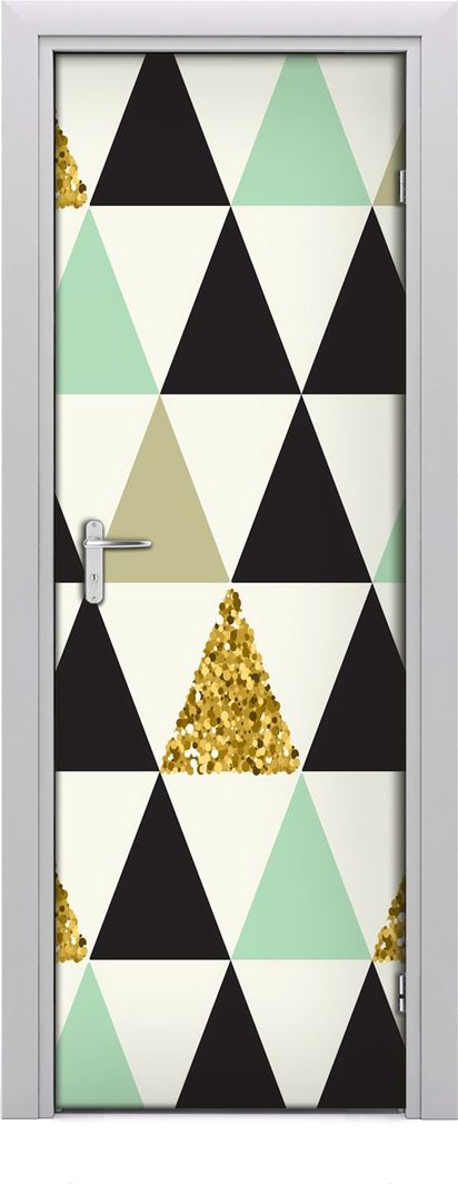  Tulup Fototapeta samoprzylepna na drzwi 75 x 205 cm kolorowe trójkąty 1