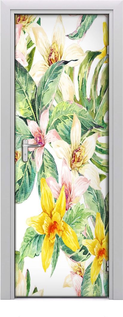  Tulup Fototapeta samoprzylepna na drzwi 75 x 205 cm tropikalne kwiaty 1
